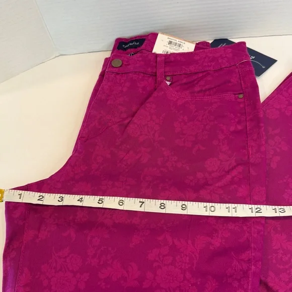 🆕 Women’s Charter Club Pink Fancy Skinny Ankle Pants – Size 12 🆕 - Picture 9 of 16